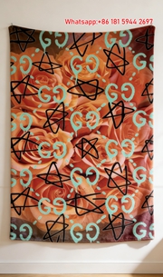 Gucci Neon GG Roses Throw blankets Gucci Floral Monogram Tapestry IMG_2853